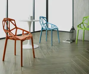 Hmome Chair; Heavy-Duty Outdoor Colorful Plastic Dining Chair