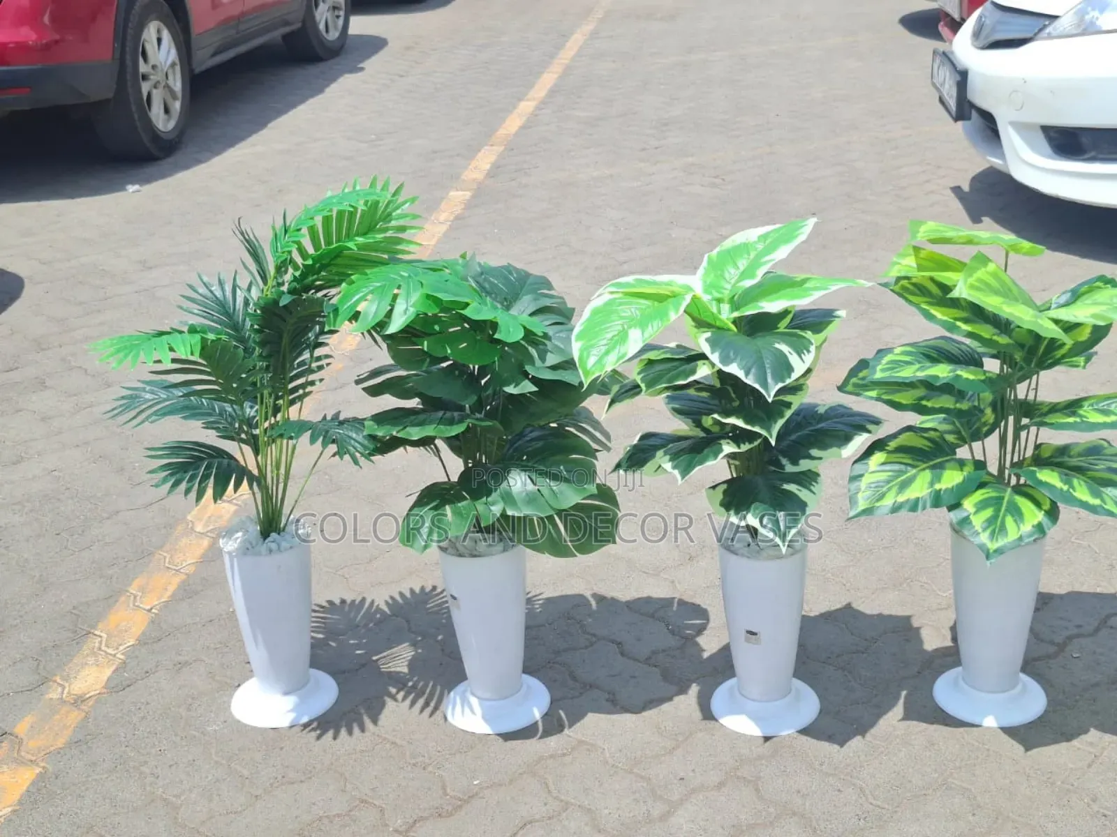 Straight Plastic Vase Plus Plant