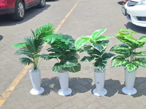 Straight Plastic Vase Plus Plant