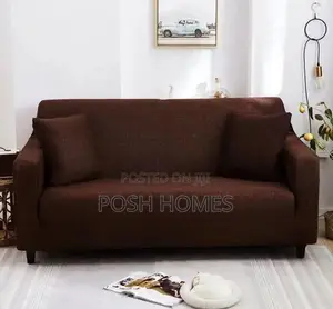 Plain Brown Stretchable Sofa Covers