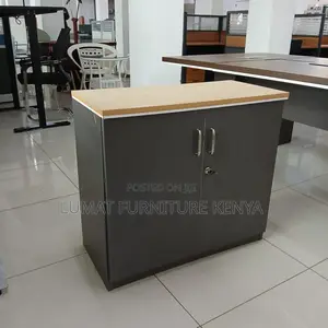 Slate Gray Wooden Office Credenza