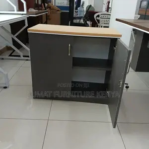 Slate Gray Wooden Office Credenza