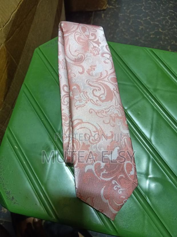 Geometric Stripped Peach Executive Tie Sets - thumbnail 2