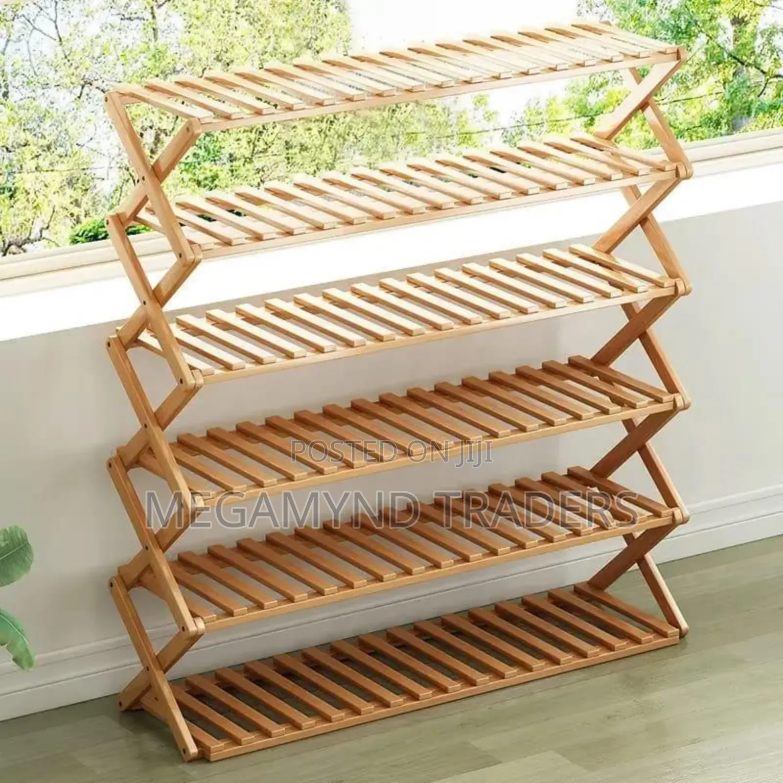 6 - Layer Bamboo Shoe Rack/Foldable Shoe Rack