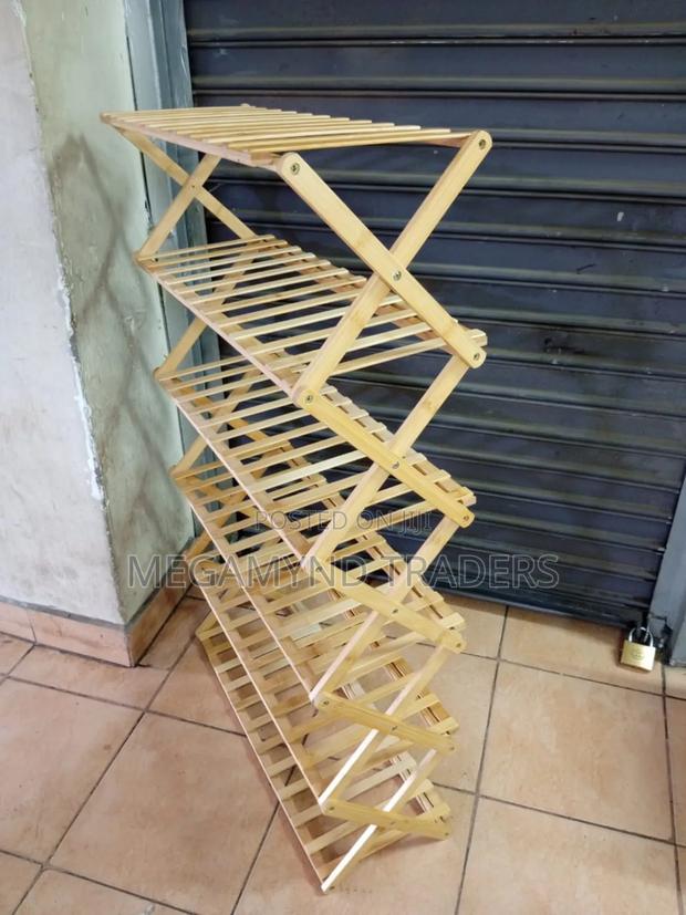 6 - Layer Bamboo Shoe Rack/Foldable Shoe Rack - thumbnail 10