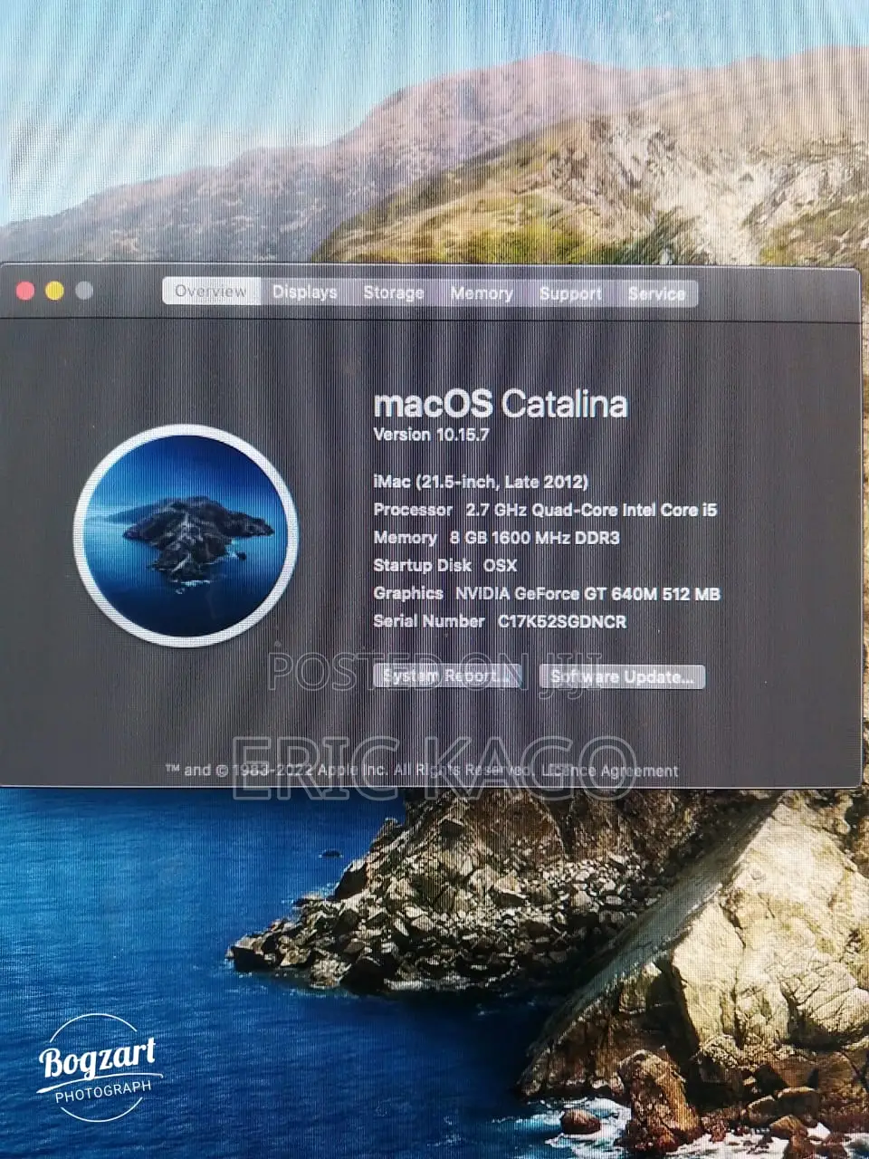 Desktop Computer Apple iMac 8GB Intel Core I5 HDD 1T