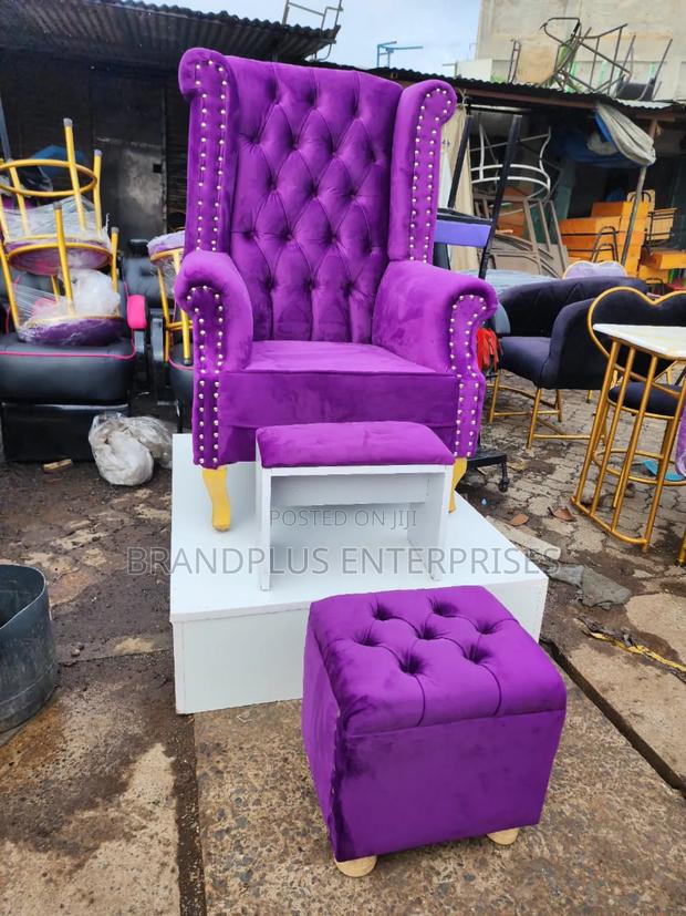 Executive Pedicure Seat With Ottoman and Stepping Stool and Platform - main view