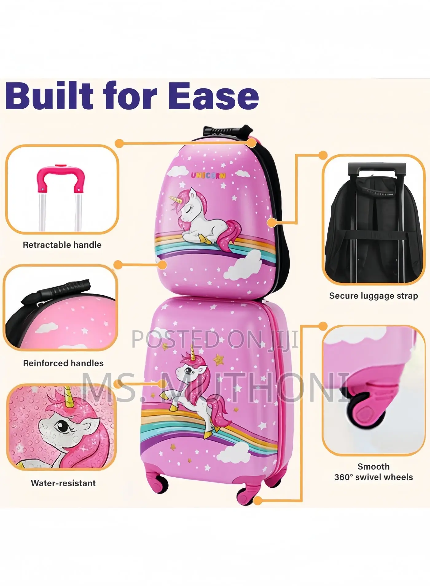 Kids Luggage Set (Trolley Suitcase With Backpack)