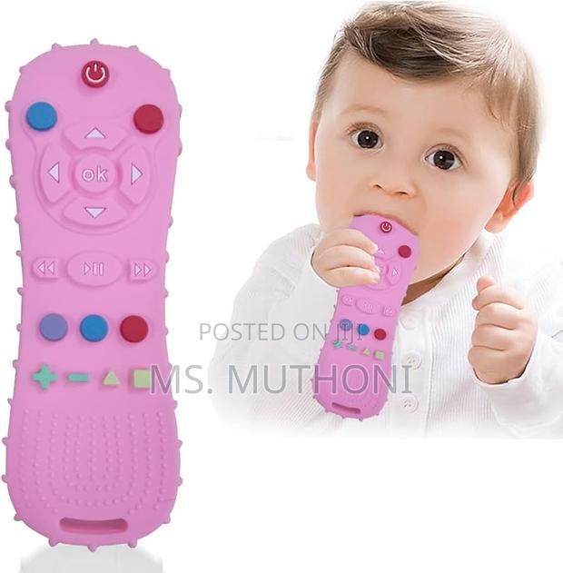 Bpa Free Remote Silicone Baby Teether for Teething Gums, - thumbnail 4