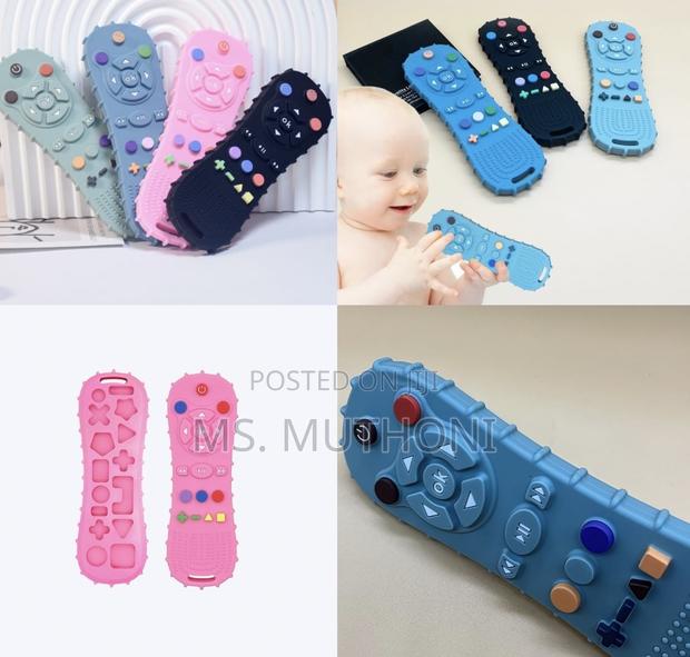 Bpa Free Remote Silicone Baby Teether for Teething Gums, - thumbnail 3