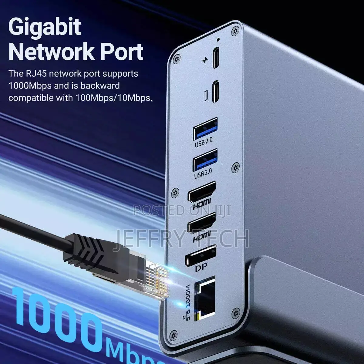 16 in 1 Usb-C Docking Station Hd Vertical Hub With Triple Monitor