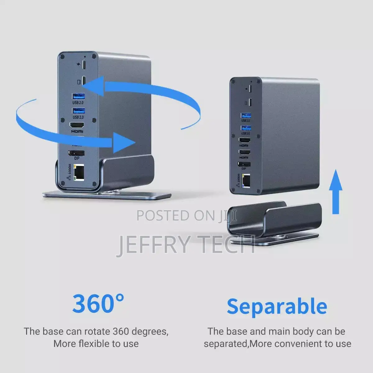 16 in 1 Usb-C Docking Station Hd Vertical Hub With Triple Monitor