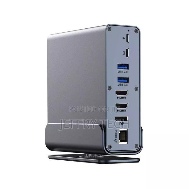 16 in 1 Usb-C Docking Station Hd Vertical Hub With Triple Monitor