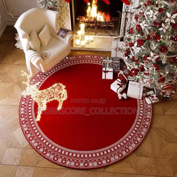 Circular New Year and Christmas Atmosphere Mat - main view
