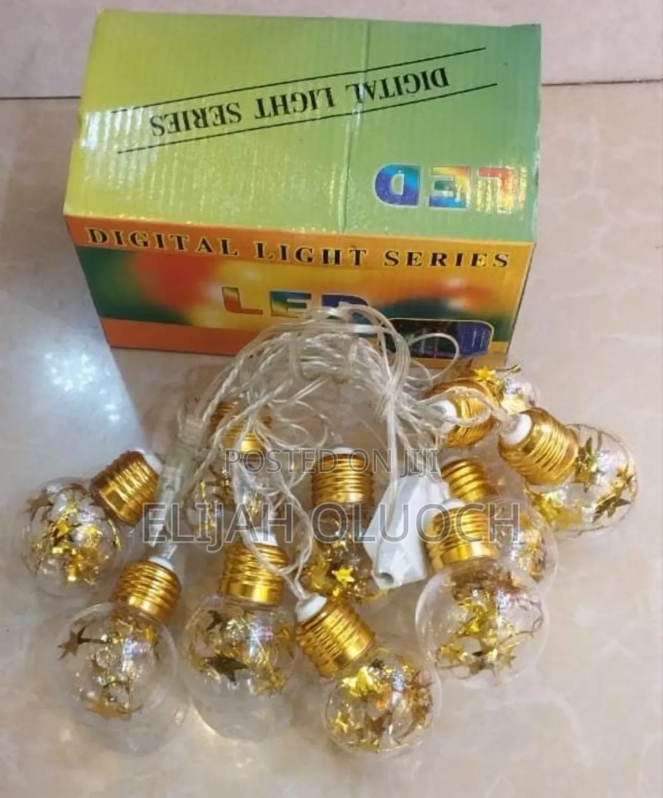 Golden String Lights With Glitters