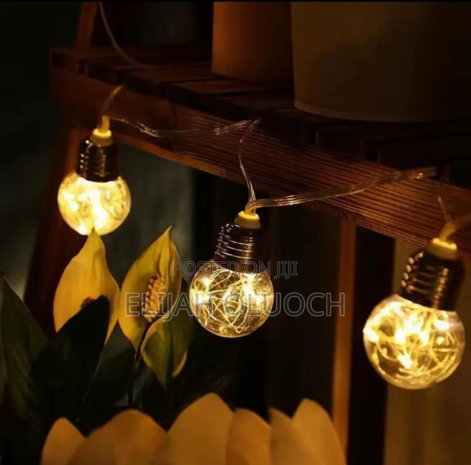 Golden String Lights With Glitters