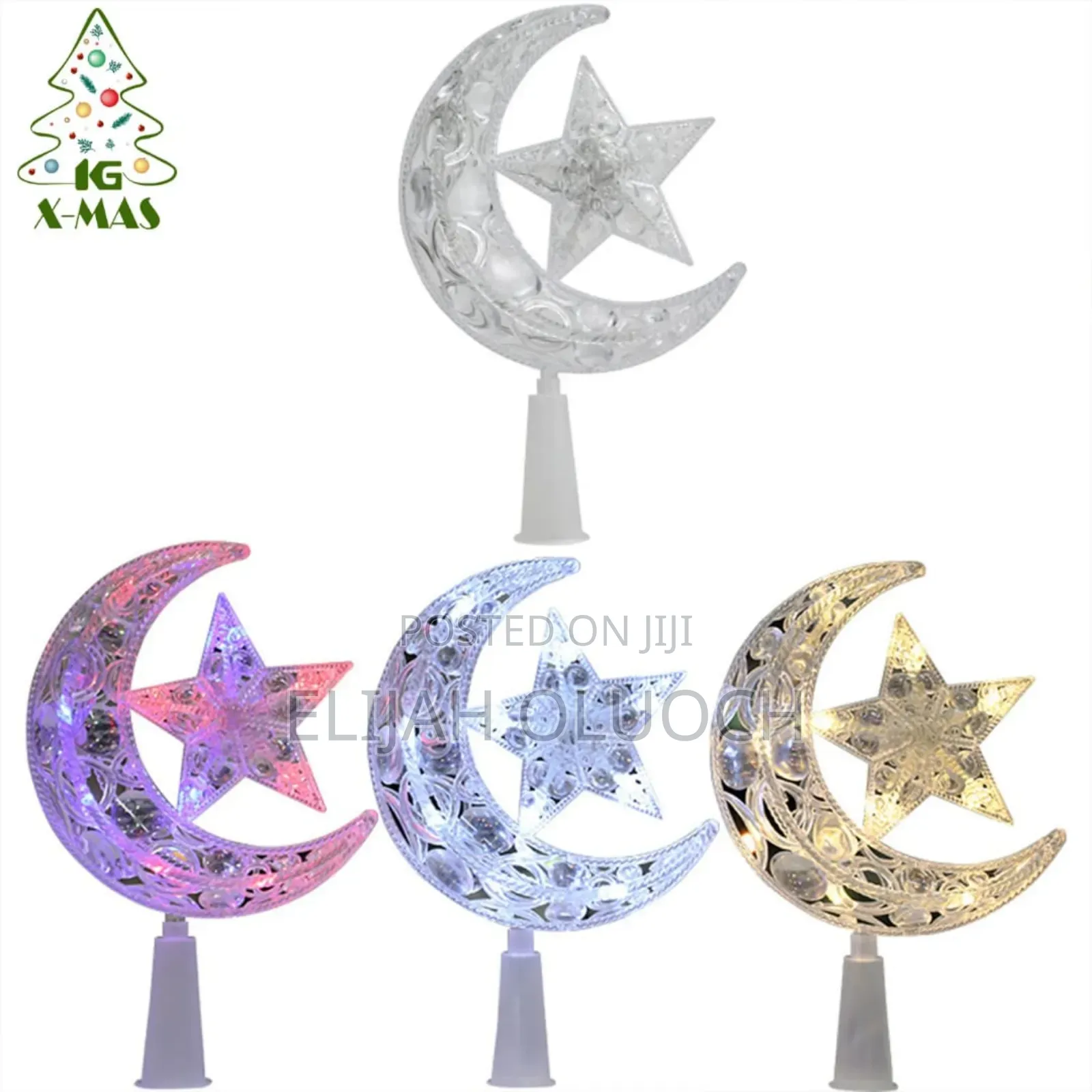 Christmas Tree Top Moon With Led Lights Lamp