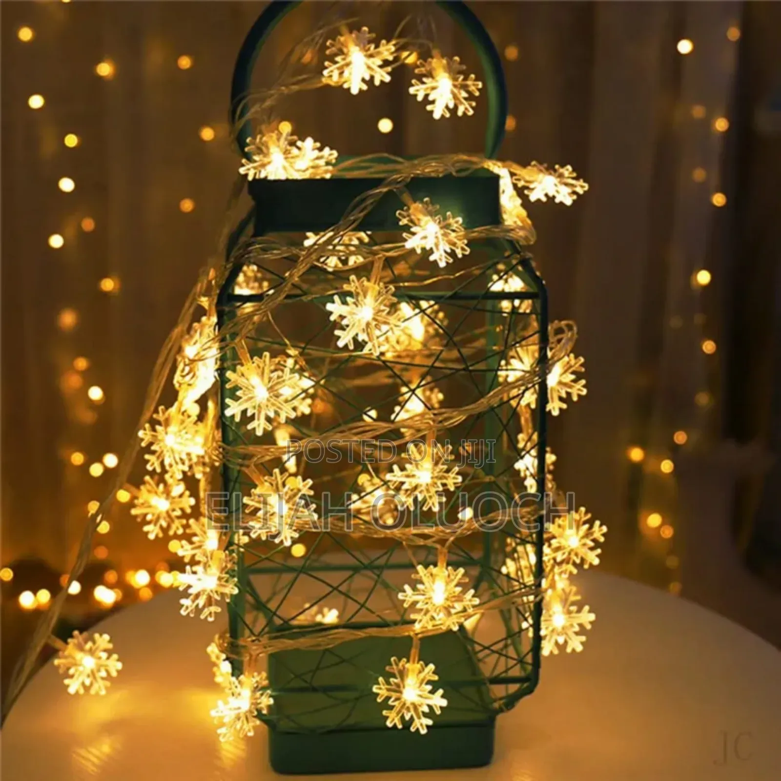 10m Led Snowflake Holiday Garland Curtain Lights