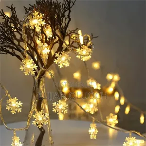 10m Led Snowflake Holiday Garland Curtain Lights