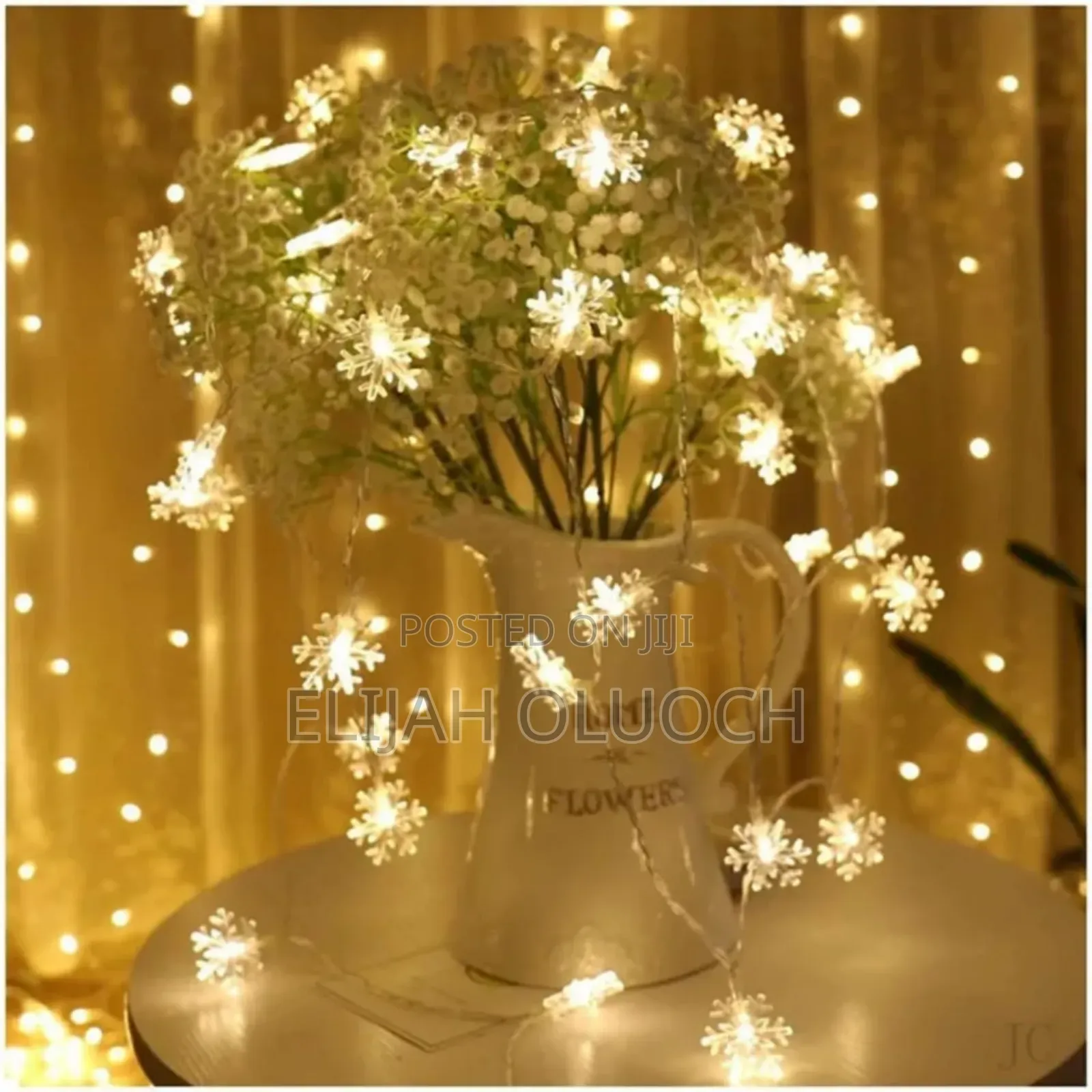 10m Led Snowflake Holiday Garland Curtain Lights