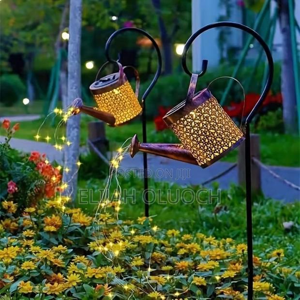 Solar Watering Can Light With Shepherd Hook - main view