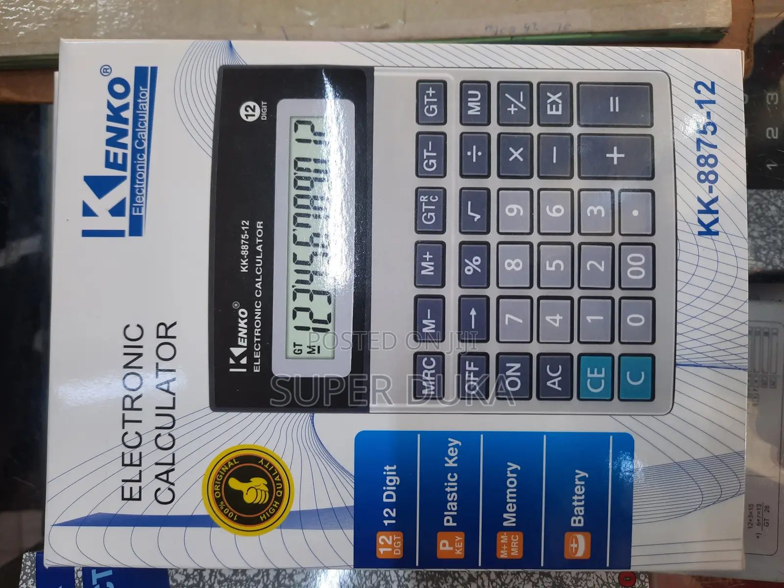 12-Digit Display Electronic Calculator. Kenko Kk-8875-12