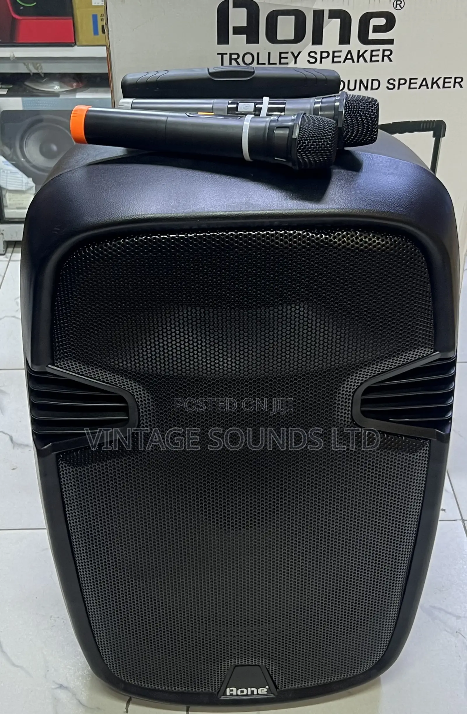 15 Inches Portable Powered Rechargeable Speaker and 2 Mics