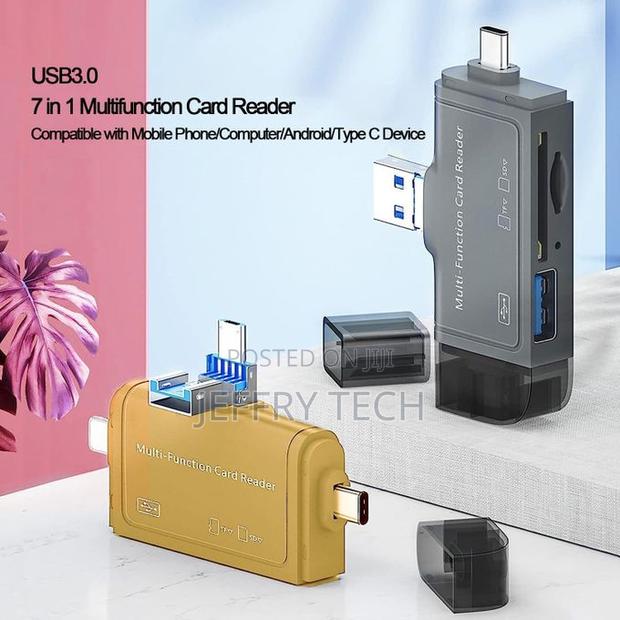 Sd Card Reader, 7-in-1 for Apple Type-C Android Phone Computer Otg - thumbnail 4
