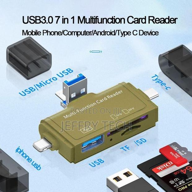 Sd Card Reader, 7-in-1 for Apple Type-C Android Phone Computer Otg - thumbnail 5