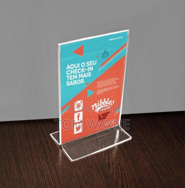 Free Standing Clear Menu Holder, A5 Size - main view