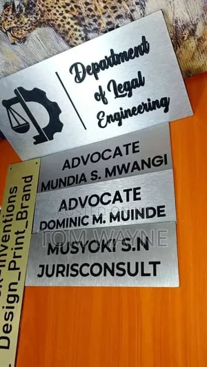 Sliver Office Door Signages/Lables Engraved