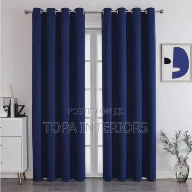 Navy Blue Grommet Window Curtains and Door Curtains