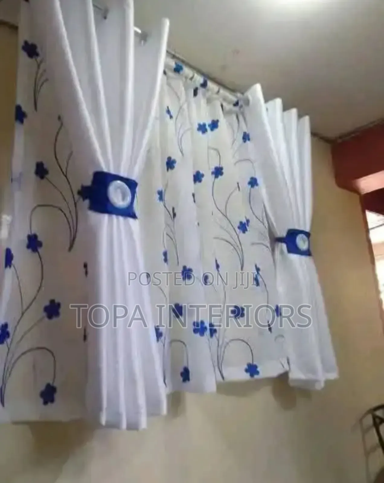 Complete Set Short White Kitchen Curtains