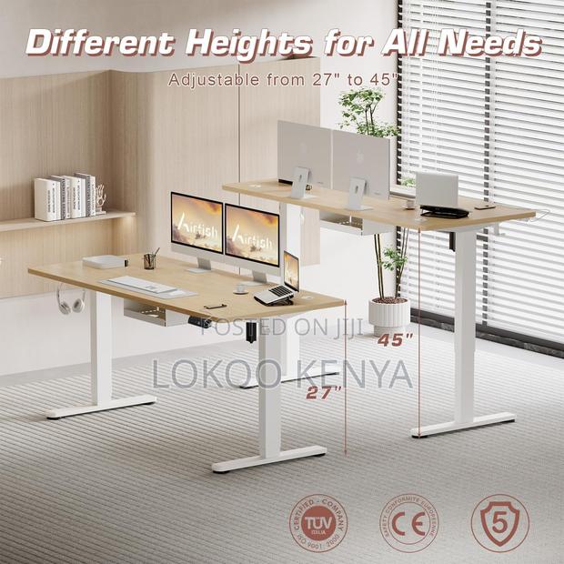 Office Desk; Electric Adjustable 1.4 M Home Office Standing Desk - thumbnail 8
