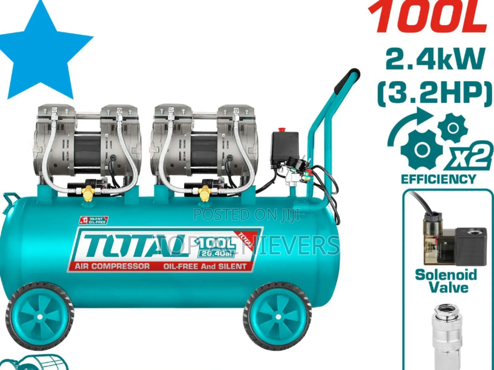 100trs Oil-less&Silent Air Compressor/Total 100ltrs Compressor