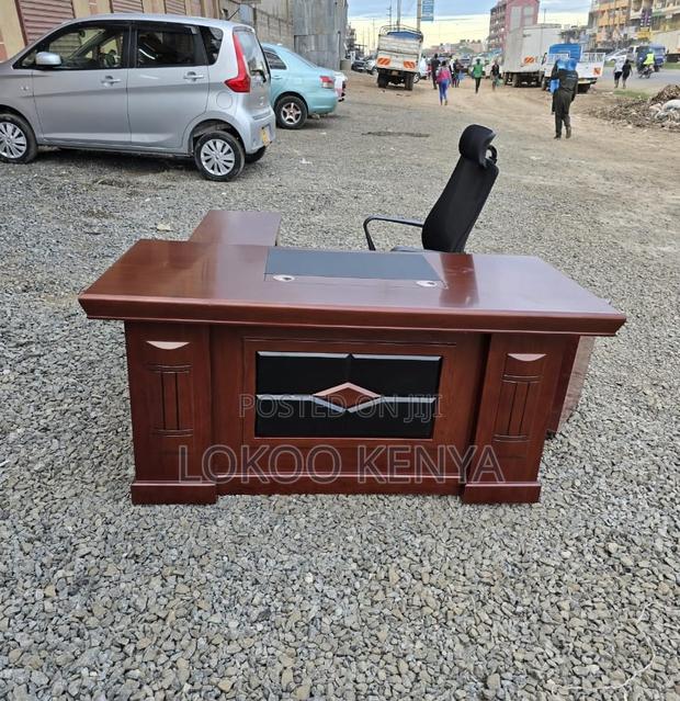 Office Desk; Mahogany Executive 1.6 M L Shaped Computer Office Desk