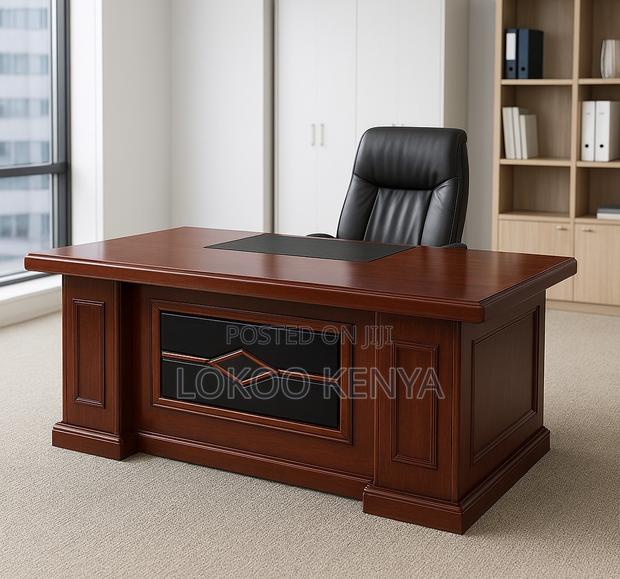 Office Desk; Mahogany Executive 1.6 M L Shaped Computer Office Desk - thumbnail 2