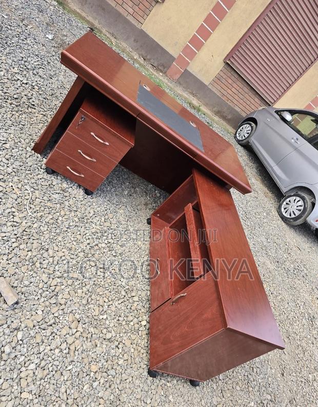 Office Desk; Mahogany Executive 1.6 M L Shaped Computer Office Desk - thumbnail 3