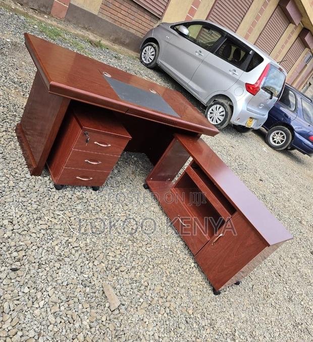 Office Desk; Mahogany Executive 1.6 M L Shaped Computer Office Desk - thumbnail 4