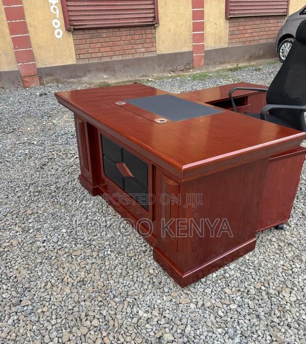 Office Desk; Mahogany Executive 1.6 M L Shaped Computer Office Desk - thumbnail 5