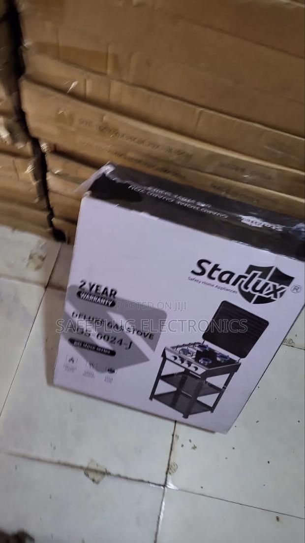 Starlux 4 Burner Gas Stove and Storage Shelves -