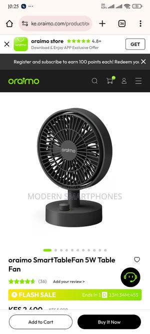 Oraimo Smarttablefan 5w Table Fan. - main view