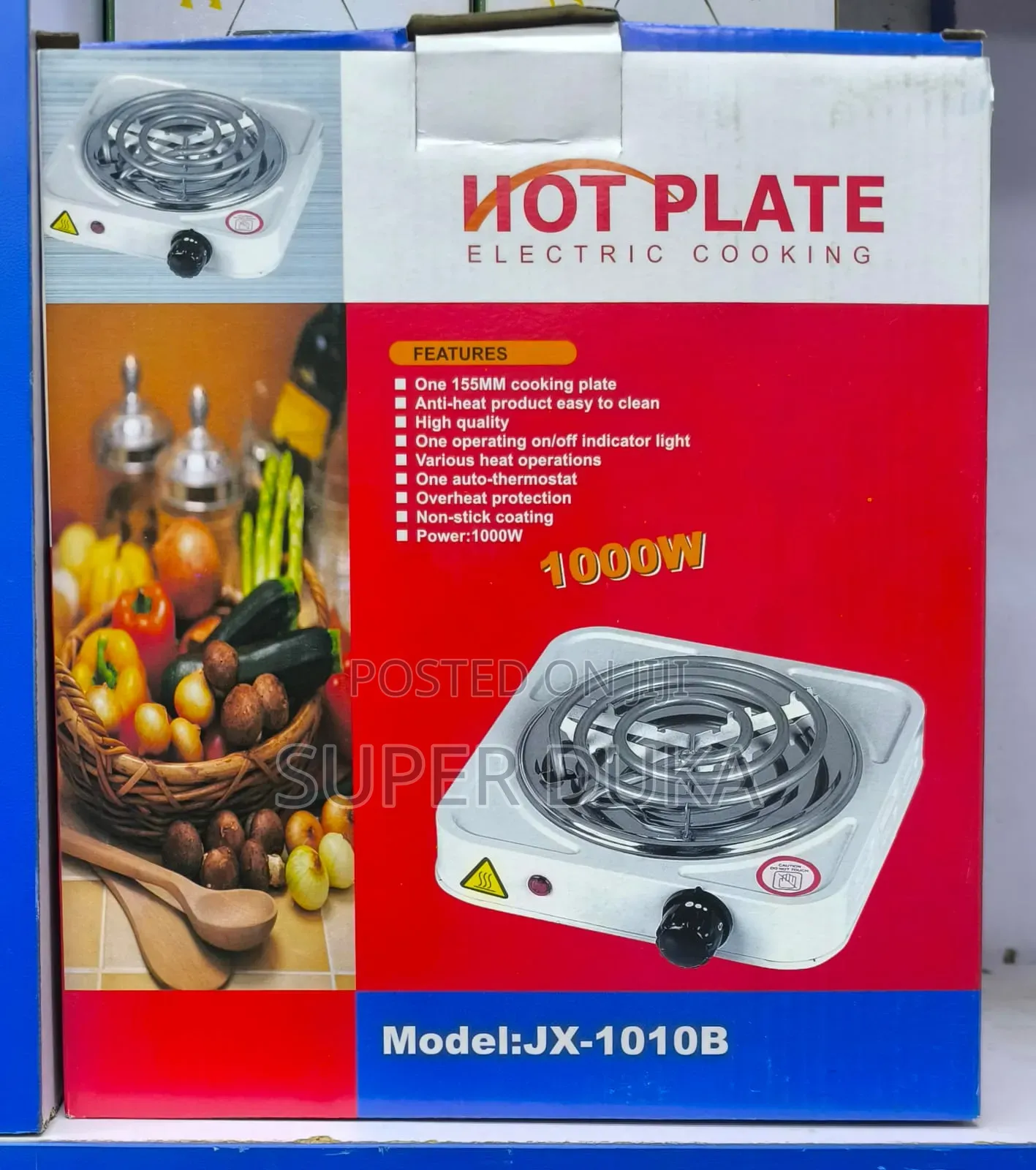 Portable Electric Hot Plate, Model Jx-1010b.