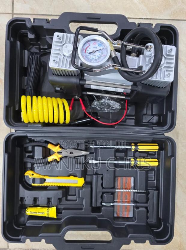 Portable Double Cylinder/Air Compresser Pump With Tool Kit/ - main view