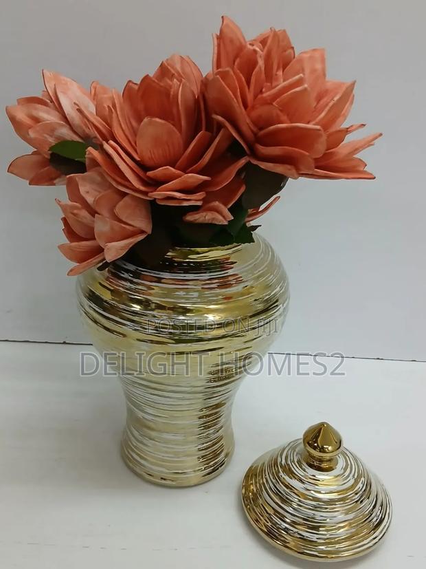 Ceremic Gold-Plated White Vase-Ginger_alp