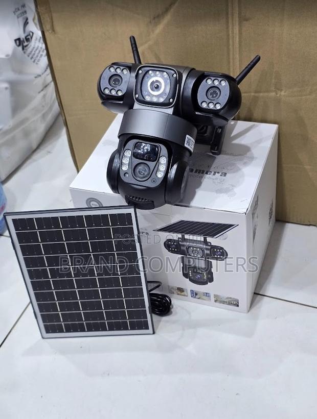 Triple Lens 4g V380 Simcard Solar CCTV Camera Outdoor