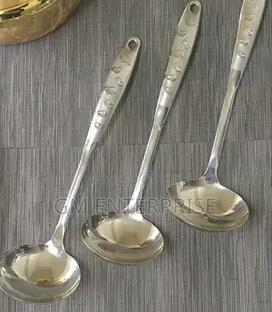 *Love Handle Stainless Steel Silver Serving Spoon