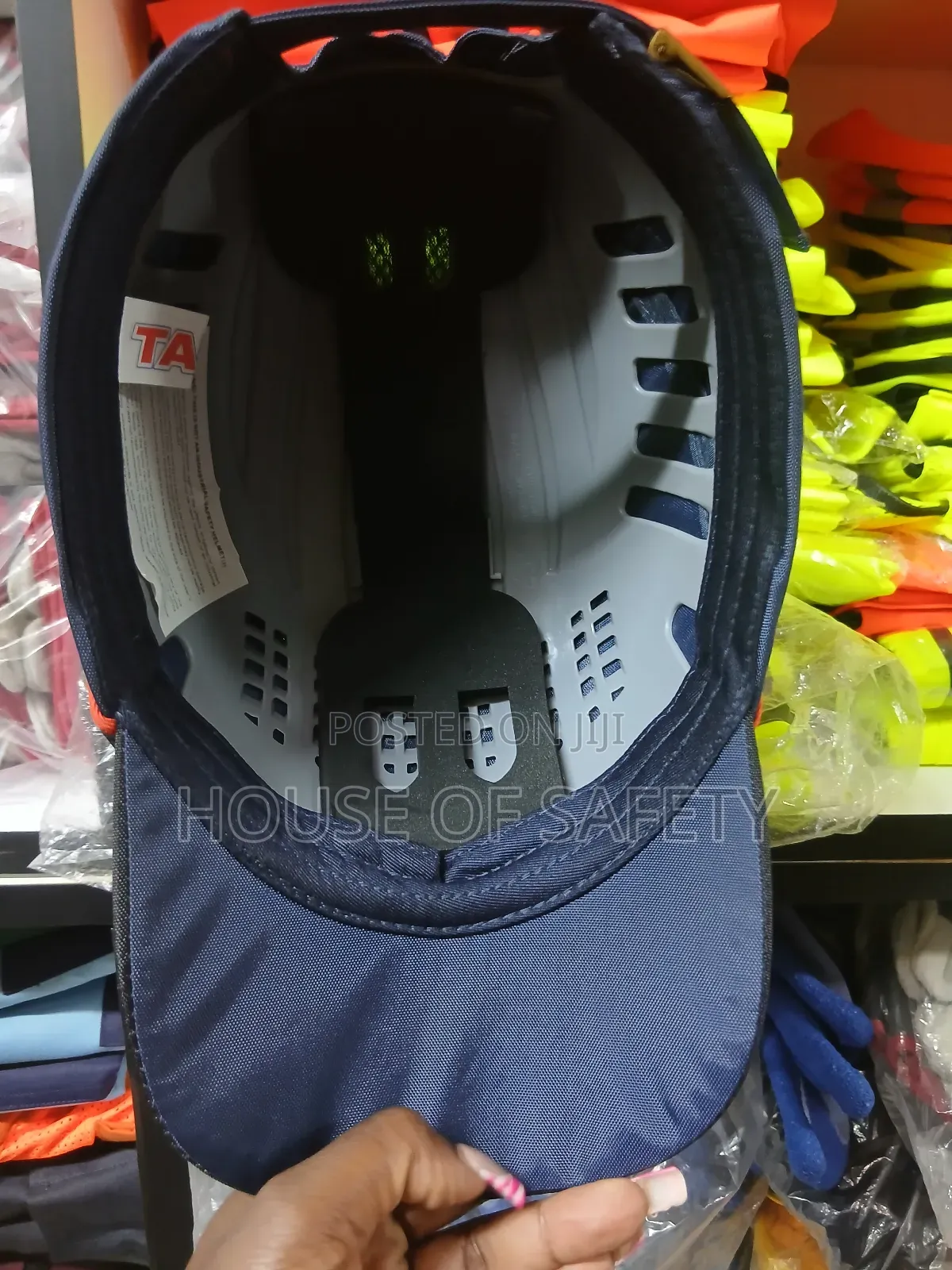 Blue Bump Cap With Piping