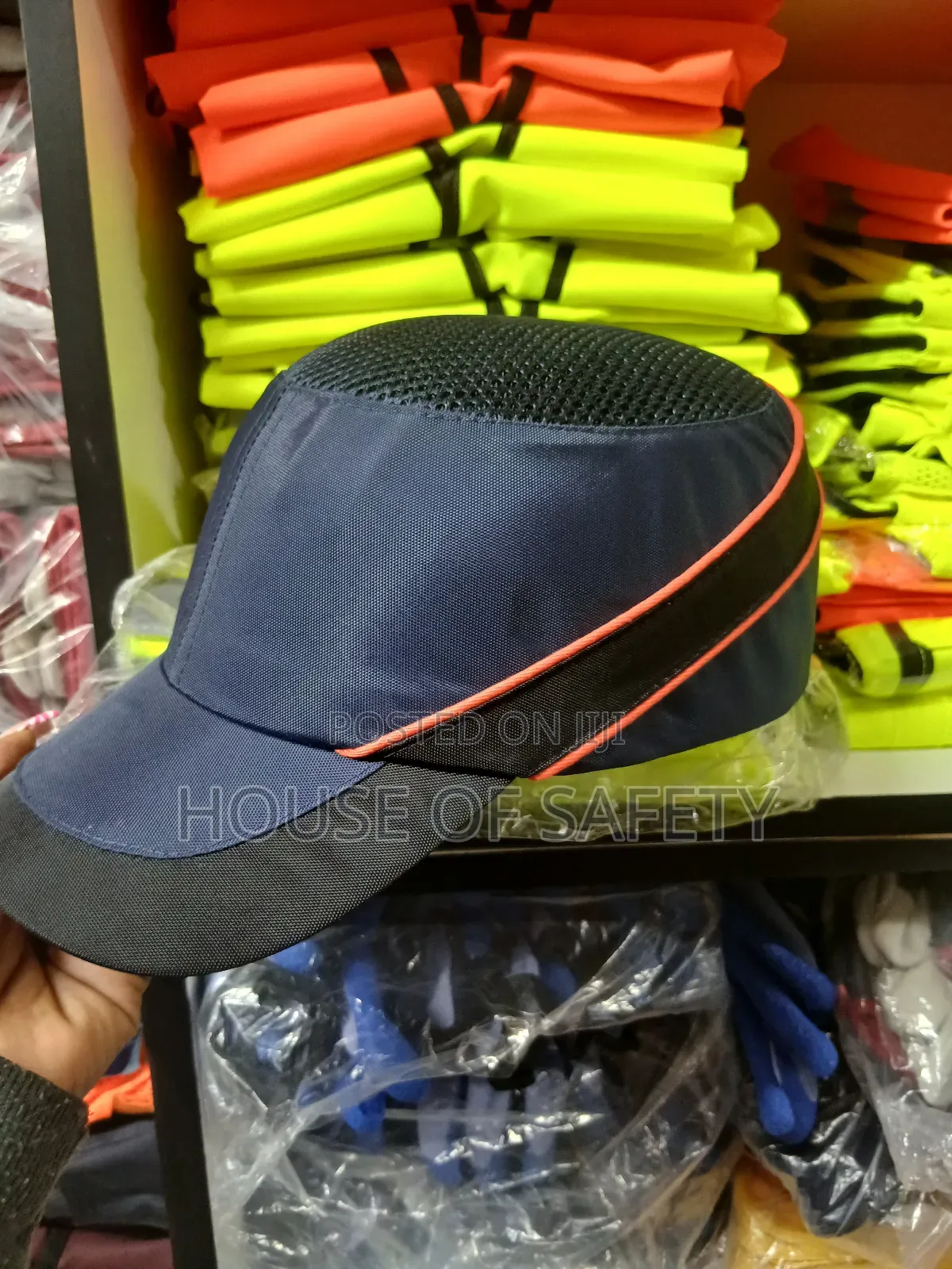 Orange Piped Safety Hat Bump Caps