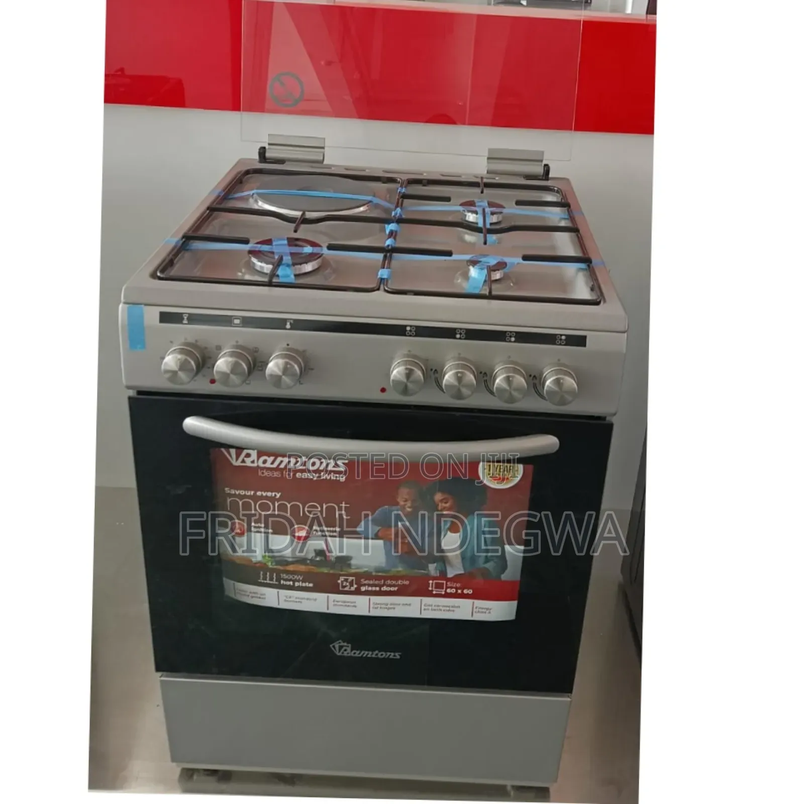Ramtons 3g+1e 60x60 Silver Cooker - Rc/606 (1yr Wrty)